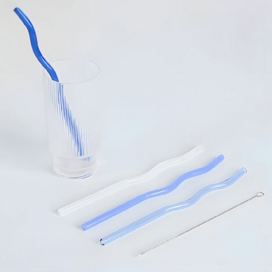 Glass Straw 4 pieces & Brush